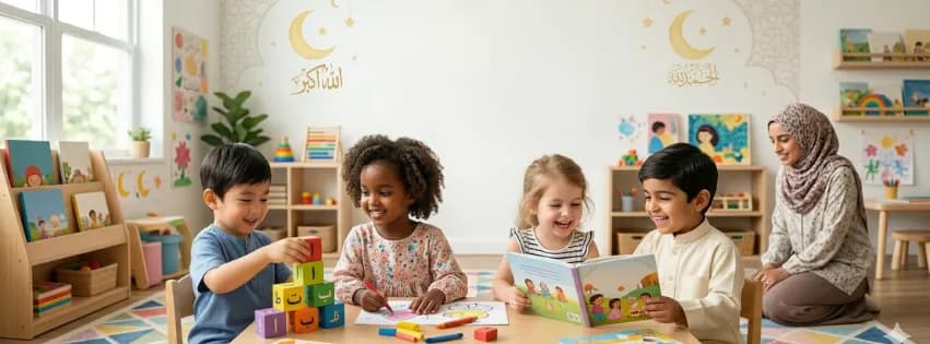 Children learning together in Little Pillars Academy