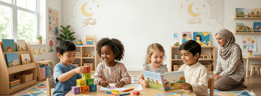 Children learning together in Little Pillars Academy